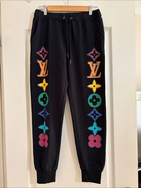 BEAST FASHION, Ladies, Black Track Joggers with Elastic Waist. XL. NEW
